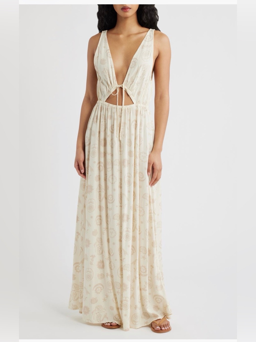 NWOT RIP CURL Catalina Island Plunge Cutout Maxi Dress
Size Small